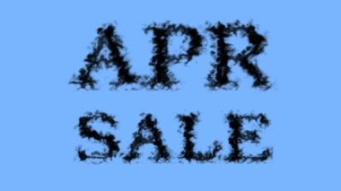 Apr Sale duman etkisi gökyüzü izole arka plan. Yüksek görsel etkiyle canlandırılmış metin efekti. harf ve metin efekti.