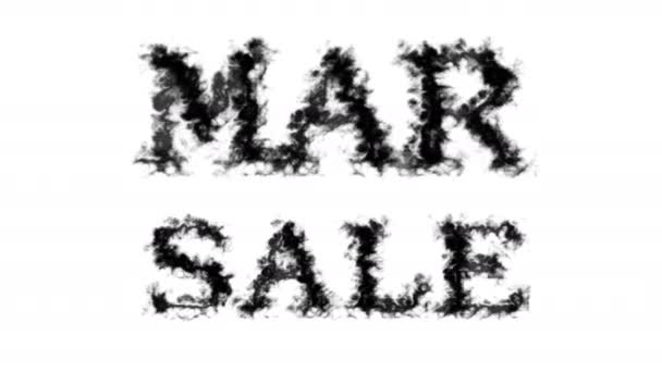 Mar Sale Smoke Text Effect White Isolated Background Animated Text — Stock Video