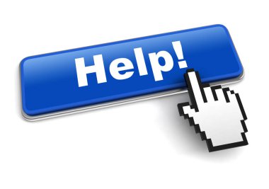 Beyaz arkaplanda izole edilmiş 3d resim yardım kavramı