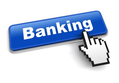 Bankacılık kavramı beyaz arkaplanda izole edilmiş 3d illüstrasyon