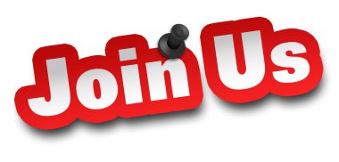 kavram 3d illüstrasyon izole beyaz arka plan üzerinde bize katılın