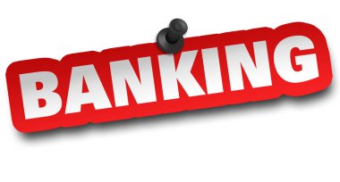 Bankacılık kavramı beyaz arkaplanda izole edilmiş 3d illüstrasyon