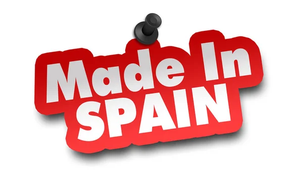 Gemacht Spanien Konzept Abbildung Isoliert Auf Weißem Hintergrund — Stockfoto