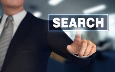 kavram 3d illüstrasyon itme parmak ile arama