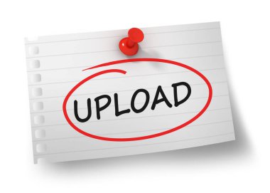 kavram 3d illüstrasyon izole beyaz arka plan üzerinde upload