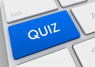 Test klavye düğme 3d illüstrasyon izole iterek