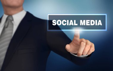 Parmak itme konsepti 3D illüstrasyonlu sosyal medya