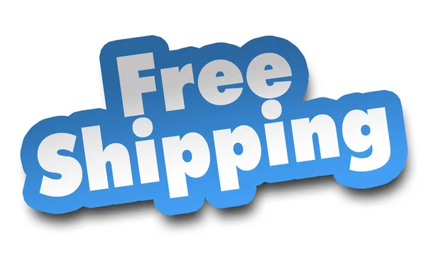 Free Shipping Concept Illustration Isolated White Background — Stock Photo, Image