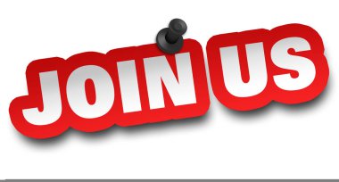 kavram 3d illüstrasyon izole beyaz arka plan üzerinde bize katılın