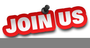 kavram 3d illüstrasyon izole beyaz arka plan üzerinde bize katılın