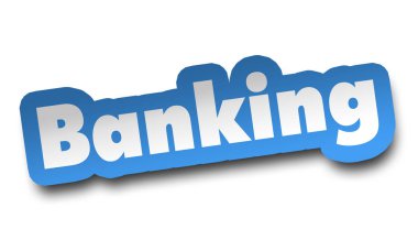 Bankacılık kavramı beyaz arkaplanda izole edilmiş 3d illüstrasyon
