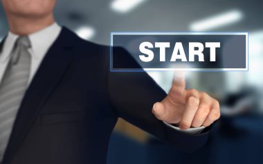 Parmak itme konsepti 3d illüstrasyonla başla