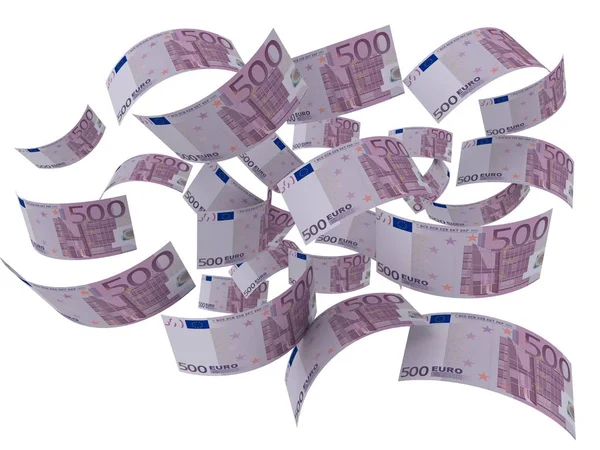 Fliegende Geldscheine Illustration Auf Weißem Hintergrund — Stockfoto