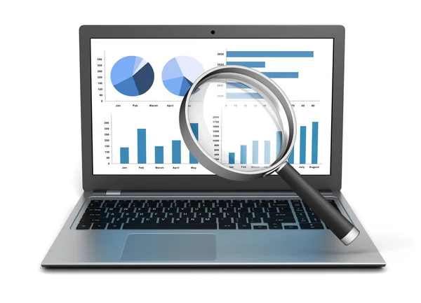 Computer Portatile Grafico Finanza Aziendale Illustrazione — Foto Stock