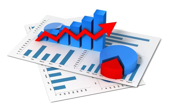 Gráfico Finanzas Negocios Ilustración Aislado —  Fotos de Stock