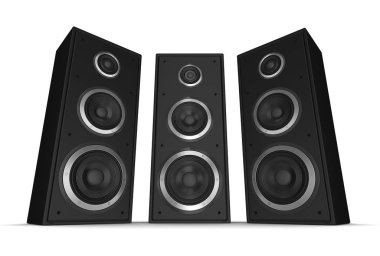 hoparlör konsepti beyaz arkaplanda izole edilmiş 3d illüstrasyon