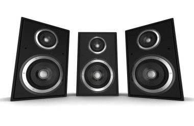 hoparlör konsepti beyaz arkaplanda izole edilmiş 3d illüstrasyon