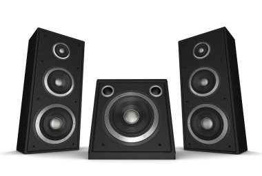 hoparlör konsepti beyaz arkaplanda izole edilmiş 3d illüstrasyon