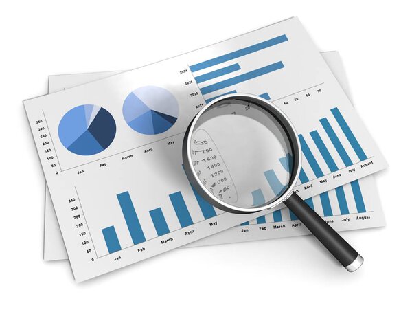 business finance graph chart 3d illustration isolated