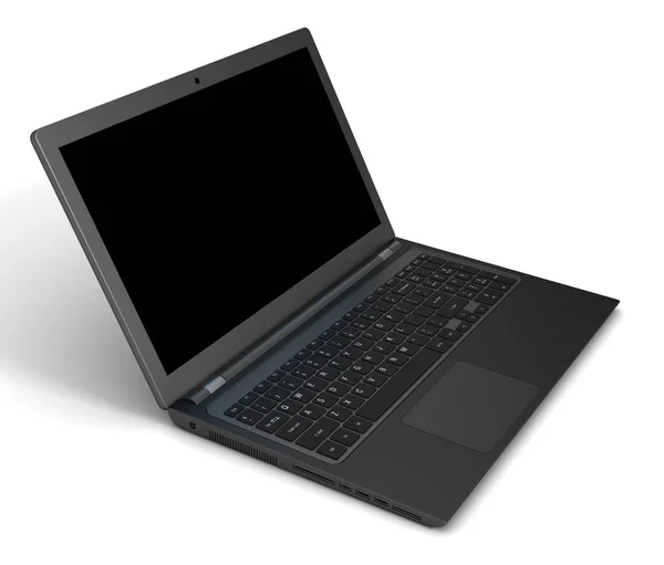 Moderne Laptop Computer Enkele Illustratie Geïsoleerd — Stockfoto