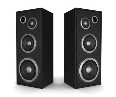 hoparlör konsepti beyaz arkaplanda izole edilmiş 3d illüstrasyon