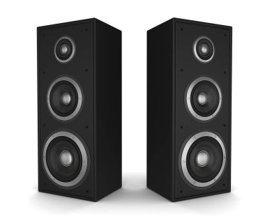 hoparlör konsepti beyaz arkaplanda izole edilmiş 3d illüstrasyon