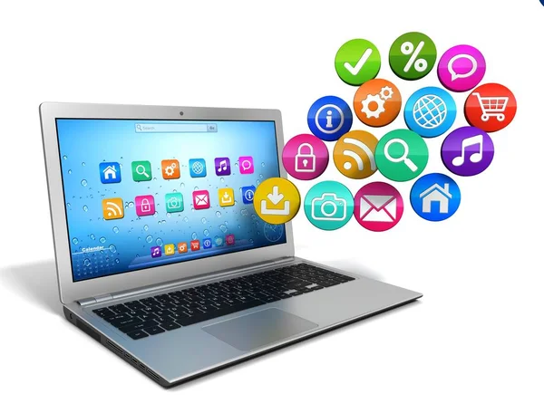 hareketlilik ve medya kavramı 3d illüstrasyon izole beyaz arka plan üzerinde