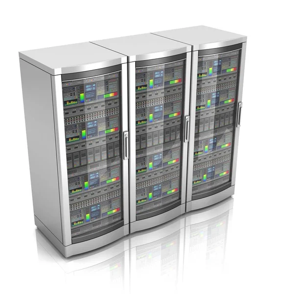 network workstation servers 3d illustration isolated on white background