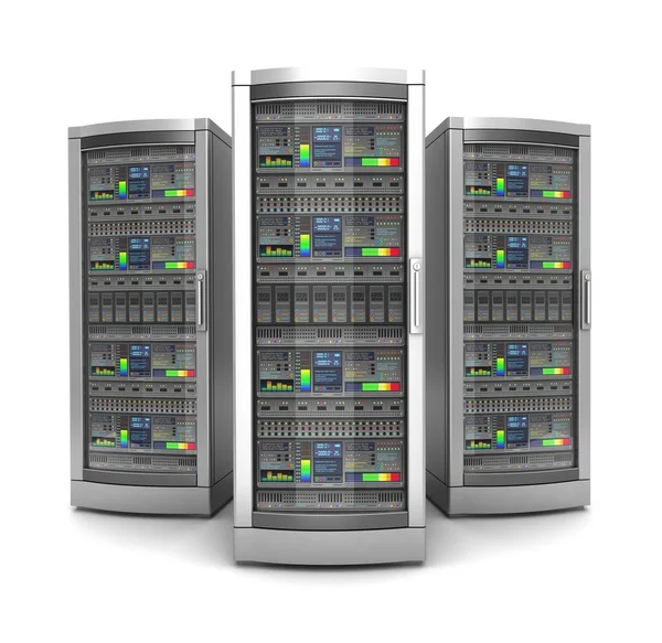 Netwerk Werkstation Servers Illustratie Geïsoleerd Witte Achtergrond — Stockfoto