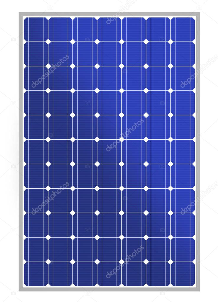 solar panel concept 3d illustration isolated on white background