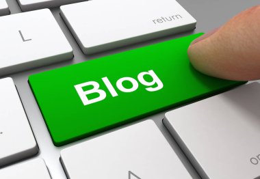 Blog düğme kavramı 3d çizim