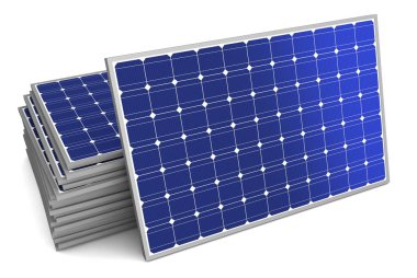 güneş paneli kavramı 3d çizim