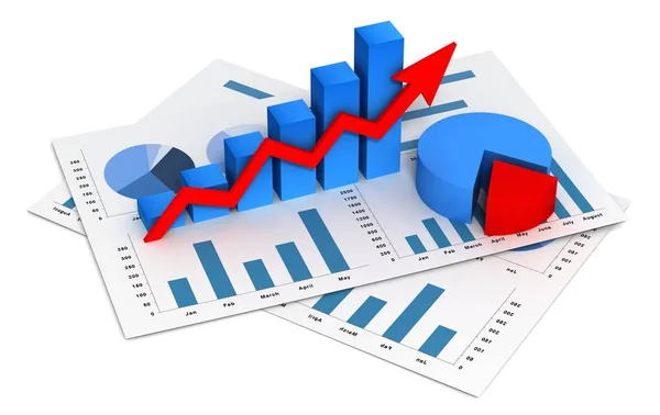 Grafico finanza d'impresa 3d illustrazione — Foto Stock