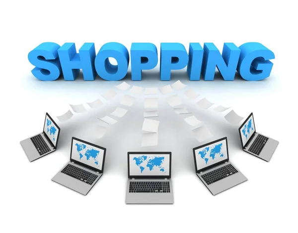 Shopping 3d concetto illustrazione — Foto Stock