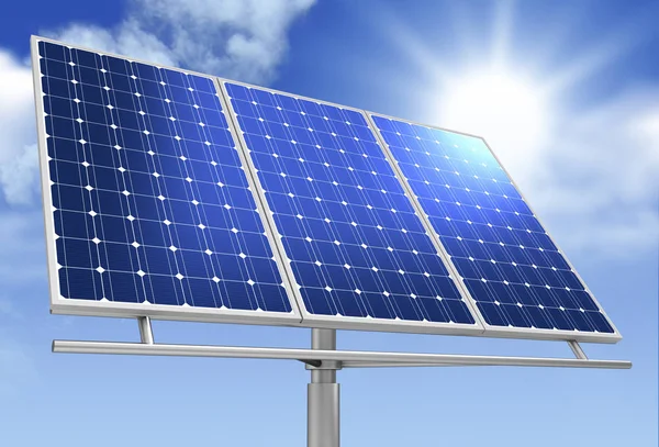 Concepto de panel solar 3d ilustración — Foto de Stock