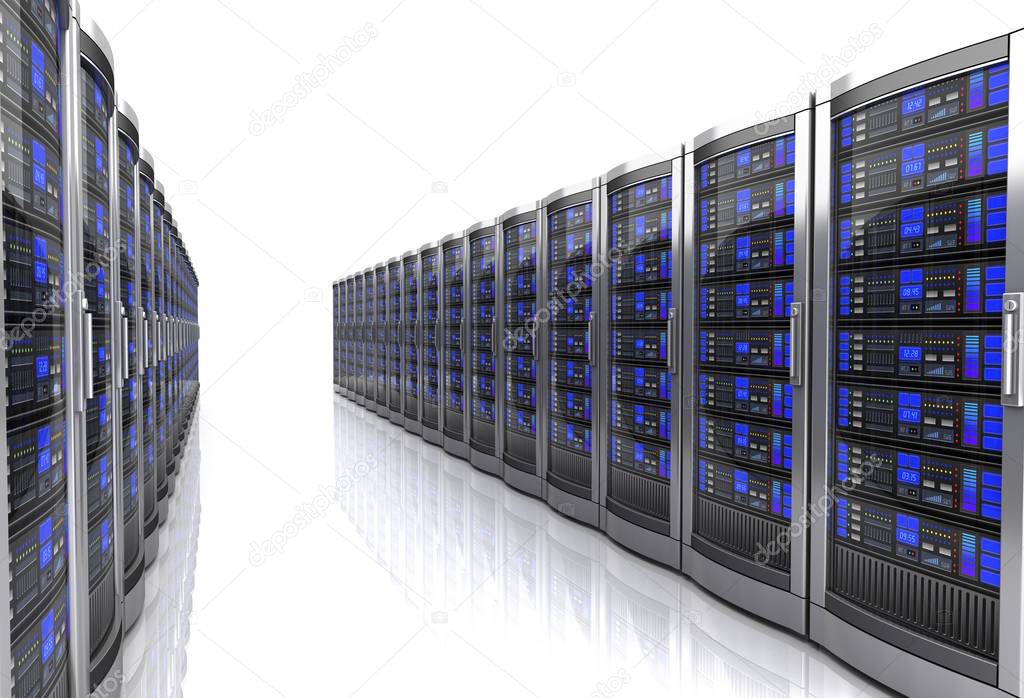 network workstation server 3d illustration