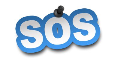 sos kavramı 3d illüstrasyon izole