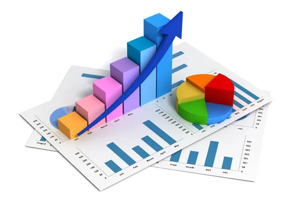 Business finance diagram 3d illustration — Stockfoto