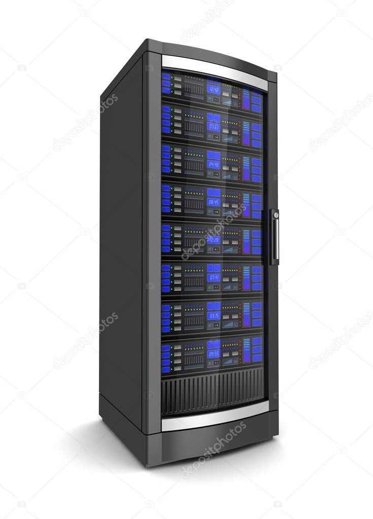 single network workstation server 3d illustration
