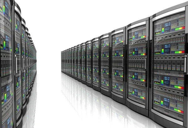 Сетевые серверы рабочих станций 3d иллюстрация — стоковое фото