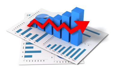 iş finans grafik 3d çizim