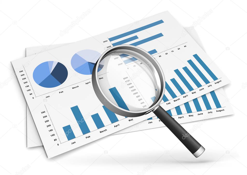 business finance graph 3d illustration