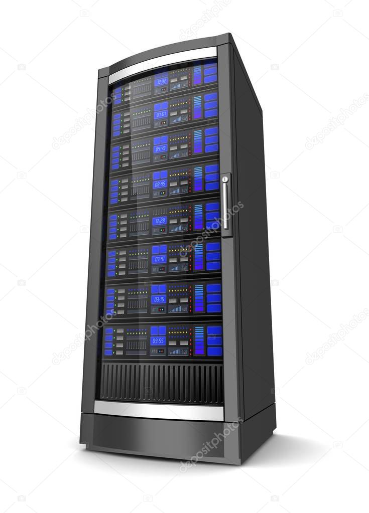 single network workstation server 3d illustration