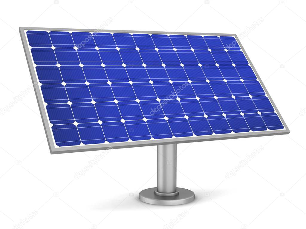 solar panel concept 3d illustration