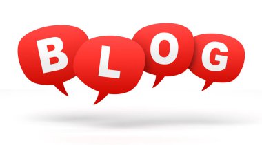Blog konuşma kabarcıklar 3d konsept illüstrasyon