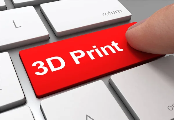 印刷ボタン概念 イラストレーションを押す — ストック写真