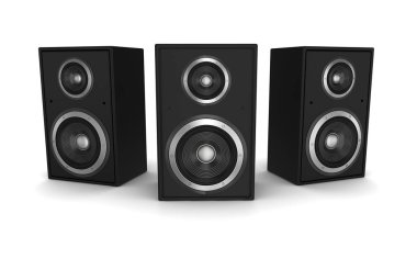 hoparlör konsepti beyaz arkaplanda izole edilmiş 3d illüstrasyon