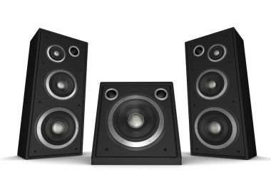 hoparlör konsepti beyaz arkaplanda izole edilmiş 3d illüstrasyon