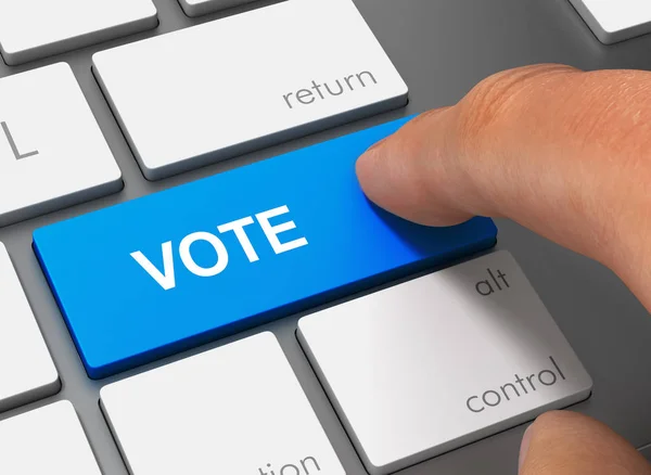 Voto Empujando Teclado Con Dedo Concepto Ilustración — Foto de Stock