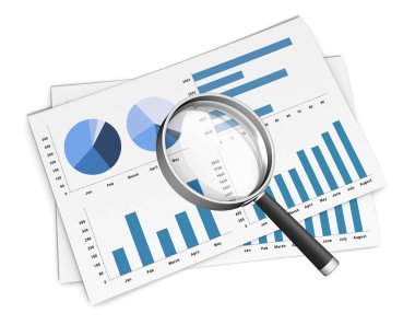 business finanse grafiği 3d illüstrasyon izole